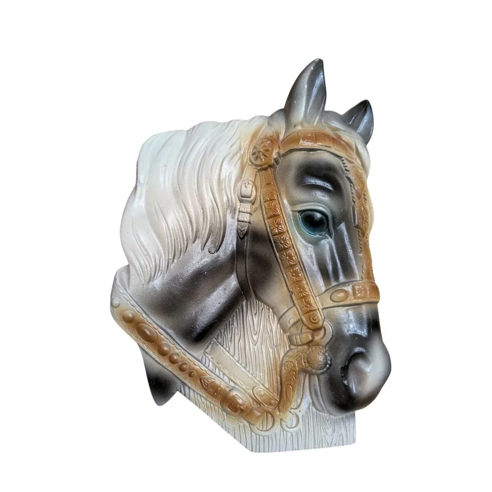 Vintage Horse Head Wall Plaque Decor Ceramic